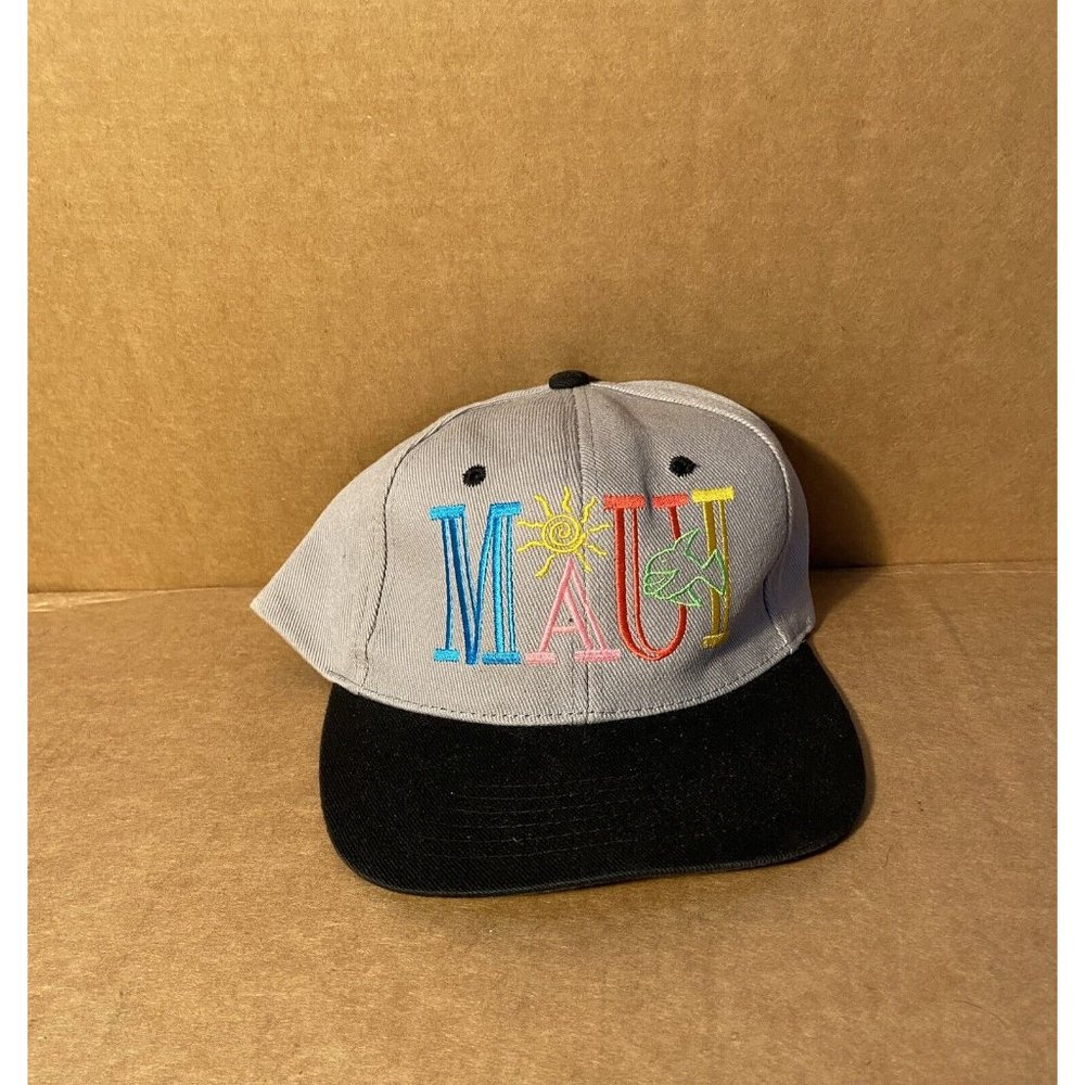 Maui Embroidered Gray Baseball Cap Hat Hawaiian One Size
